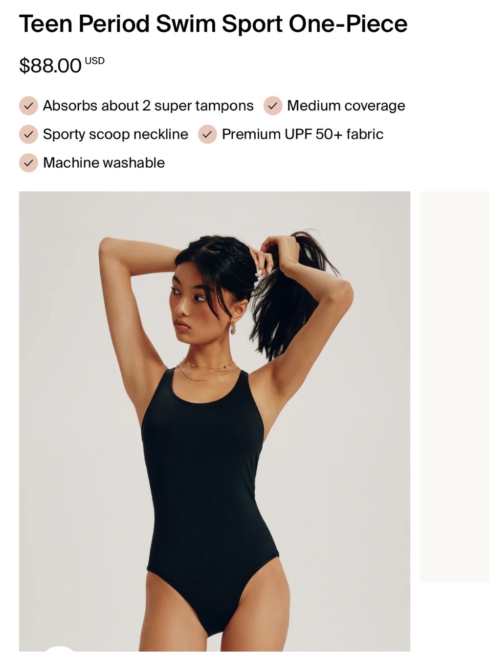 Knix teen period swim sport One-Piece Swimsuit